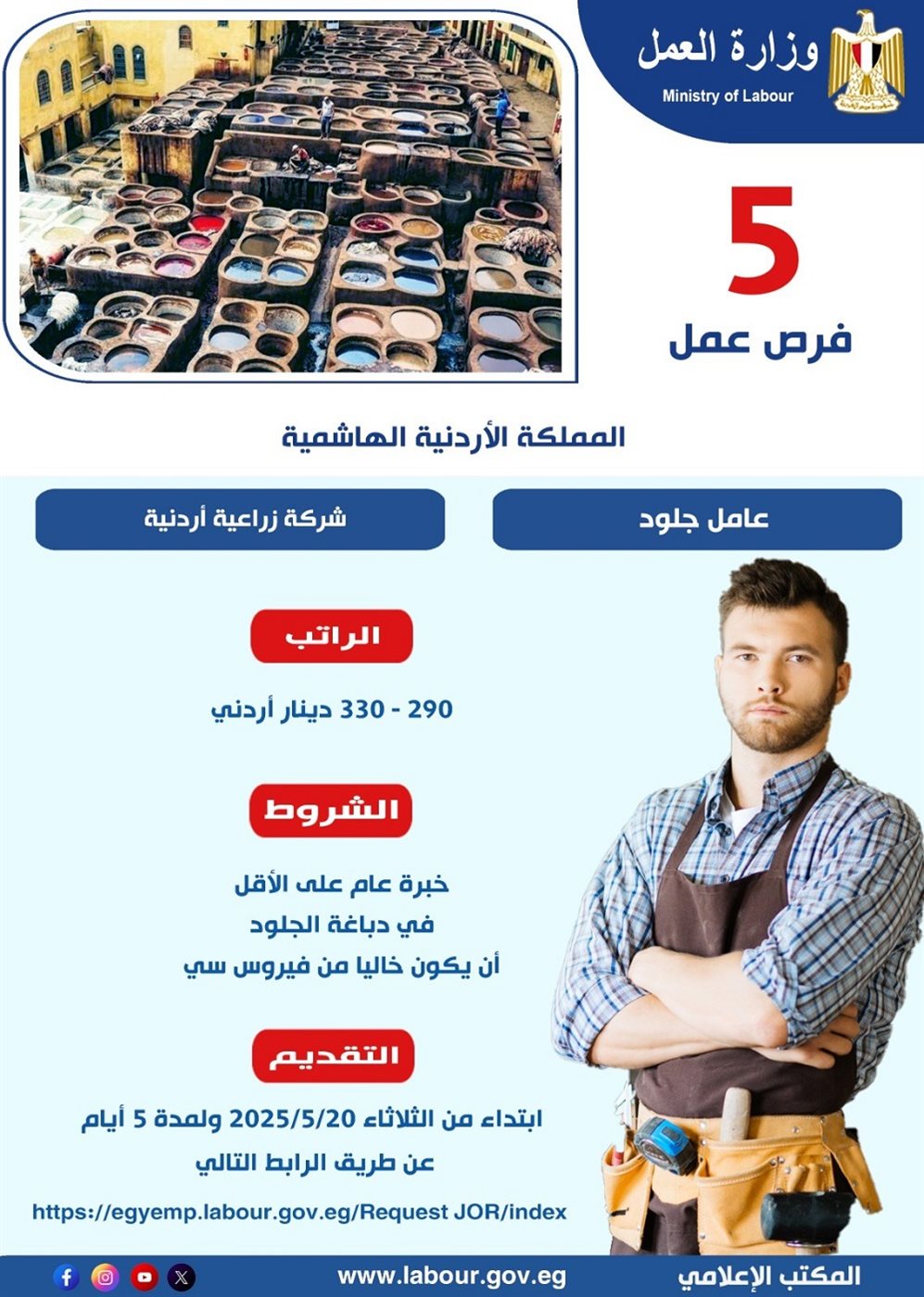 <strong>وظائف شاغرة للمصريين في الأردن 2025</strong>