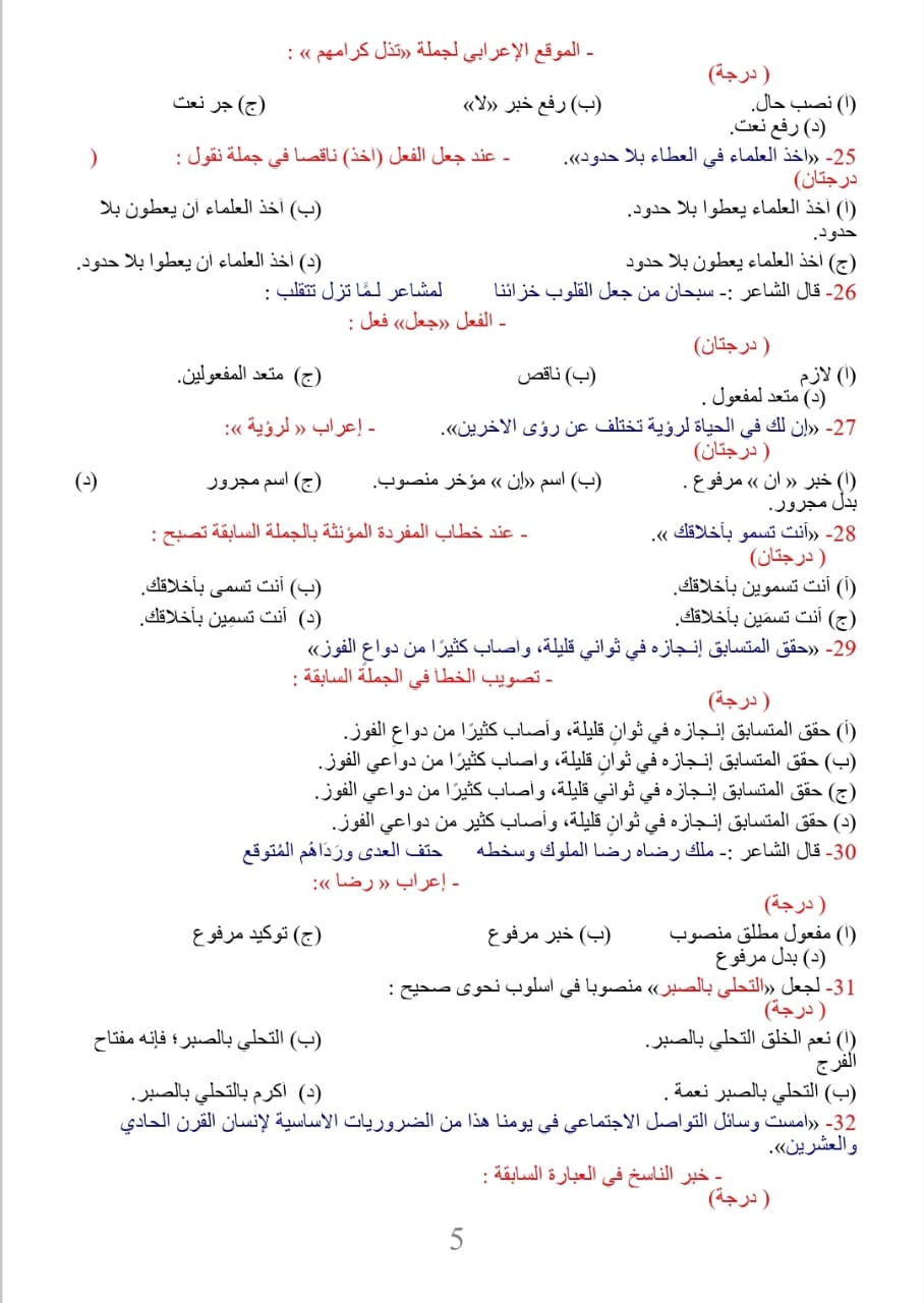 <strong>مراجعة نهائية في اللغة العربية لطلاب الثانوية العامة</strong>
