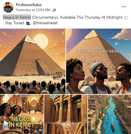 الفيلم الوثائقي Negus In Kemet