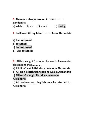 <strong>مراجعة نهائية في اللغة الإنجليزية لطلاب الثانوية العامة 2025</strong>