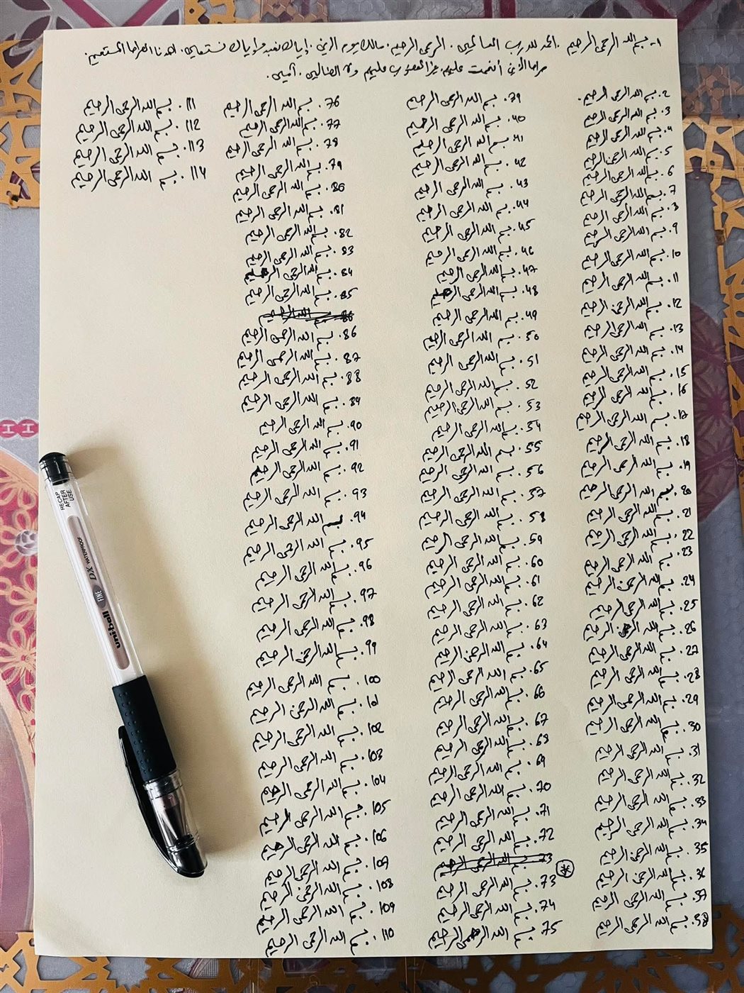 كتابة بسم الله 100 مرة 1 محرم 1447
