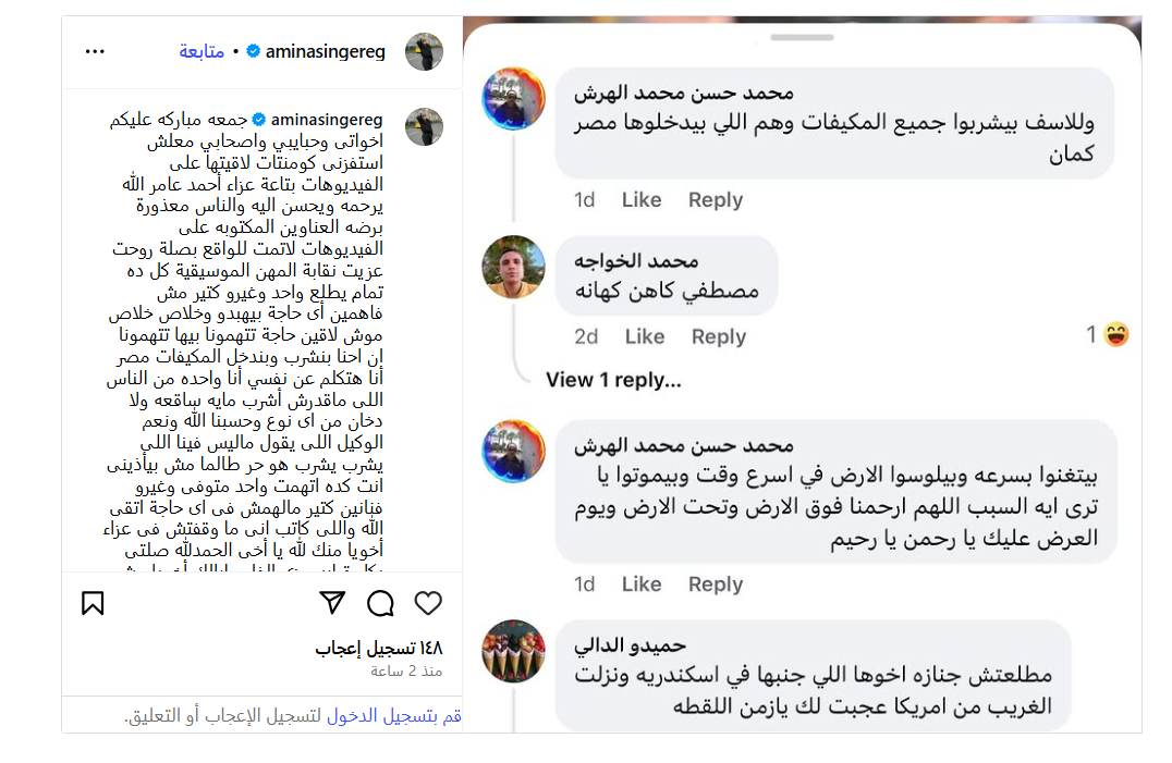حساب المطربة أمينة 
