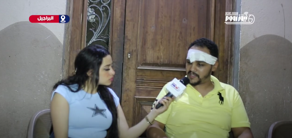 المجني عليه من سائق مكروباص البراجيل مع مراسلة نيوز رووم