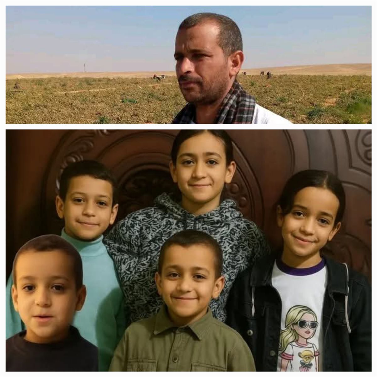 الاطفال الخمسة مع والدهم 