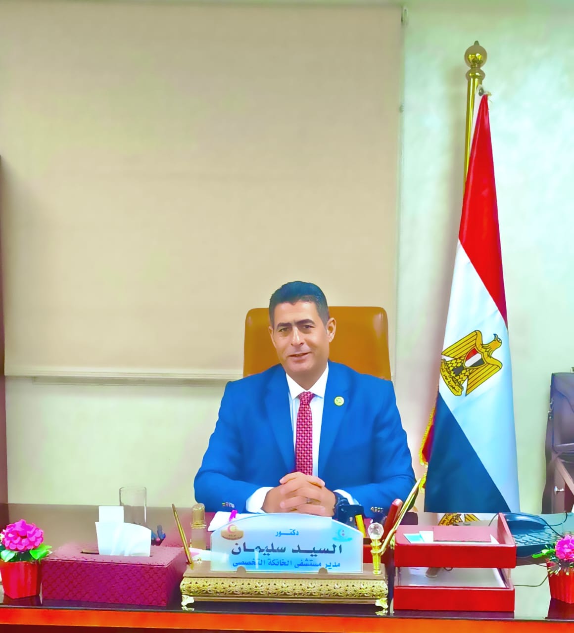 الدكتور سيد سليمان مدير عام مستشفي الخانكة التخصصي
