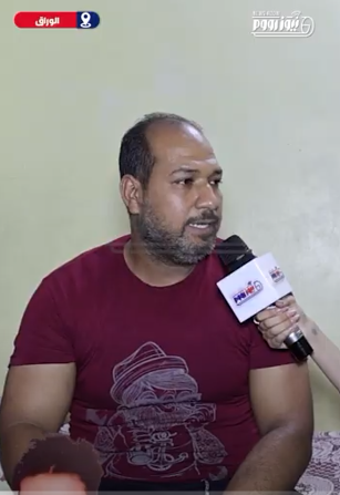والد الضحية محمد خالد اثناء لقاءه مع الاعلامية مارينا إبراهيم