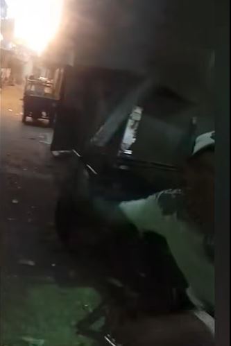 لحظة التعدي علي الشاب