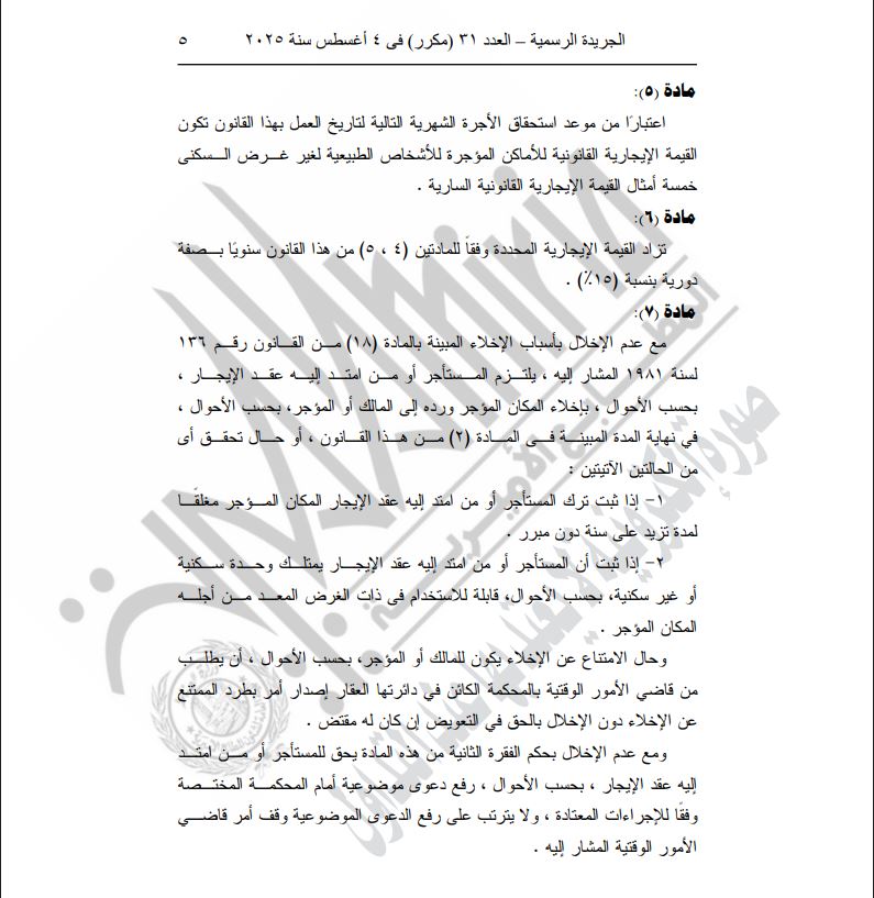 قانون الإيجار القديم 