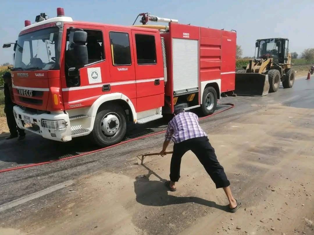 انقلاب سيارة زيت طعام بالشرقية