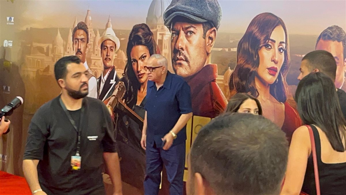 تامر حبيب في العرض الخاص لفيلم درويش بإحدى السينمات بمدينة السادس من أكتوبر 