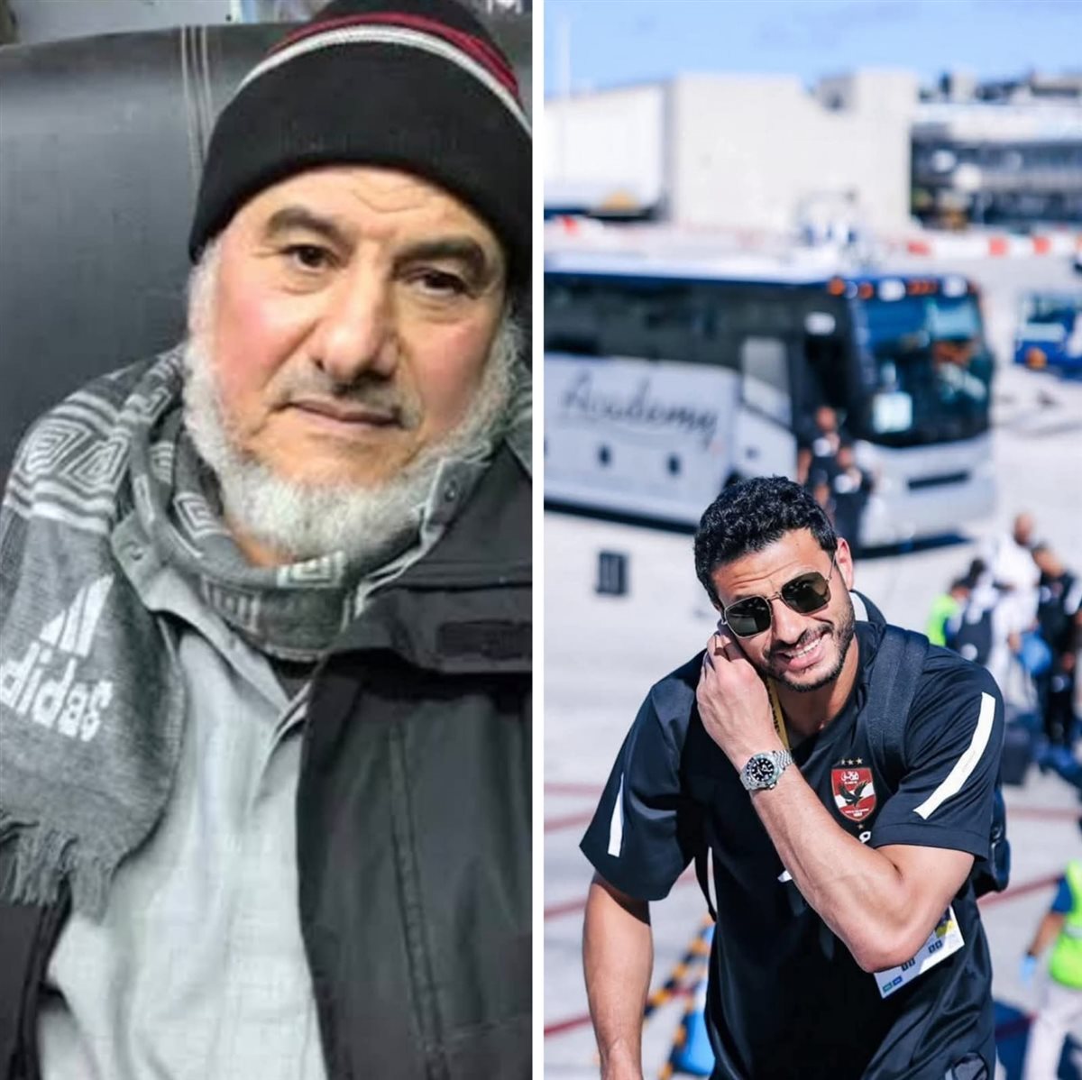 فى الإطار محمد الشناوى و والده 