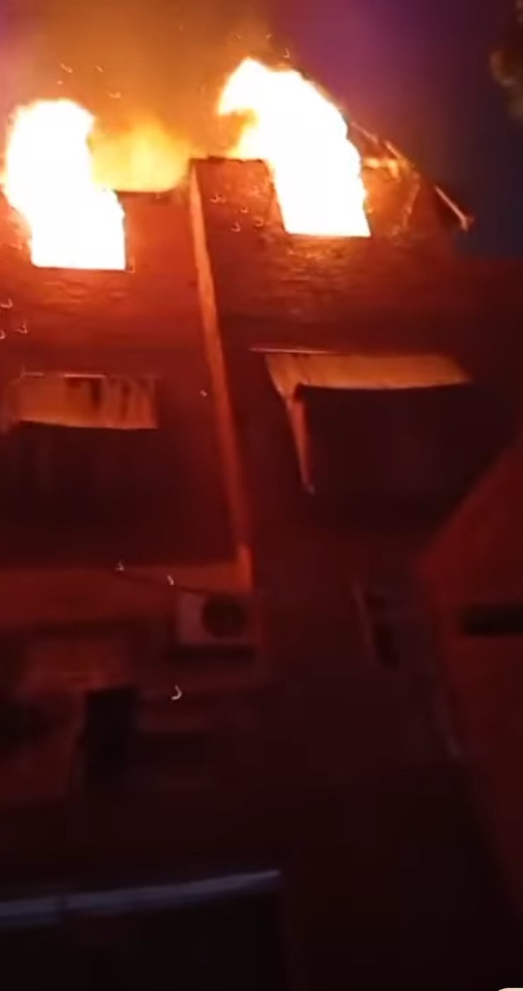 لحظة اندلاع الحريق