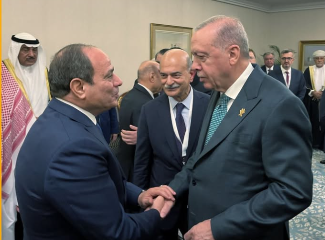 لقاء الرئيس السيسي وأردوغان في الدوحة