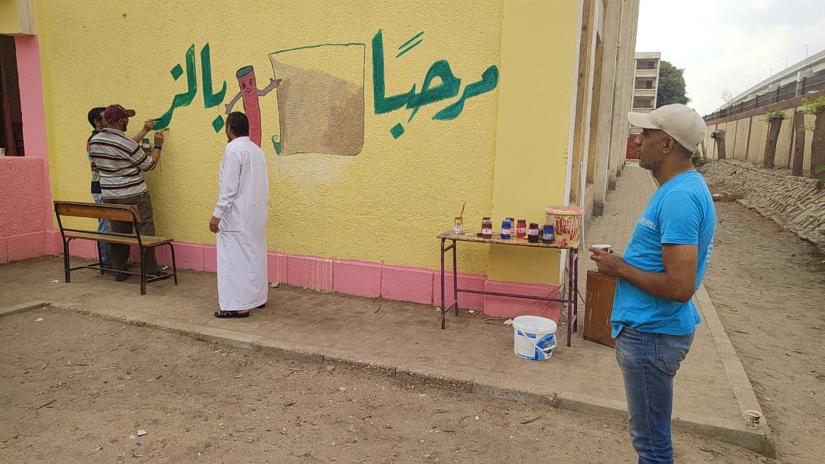 صيانة مدرسة بشتيل الابتدائية قبل بدء الدراسة