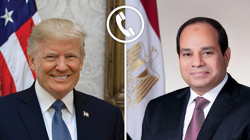 اتصال هاتفي بين الرئيس السيسي وترامب