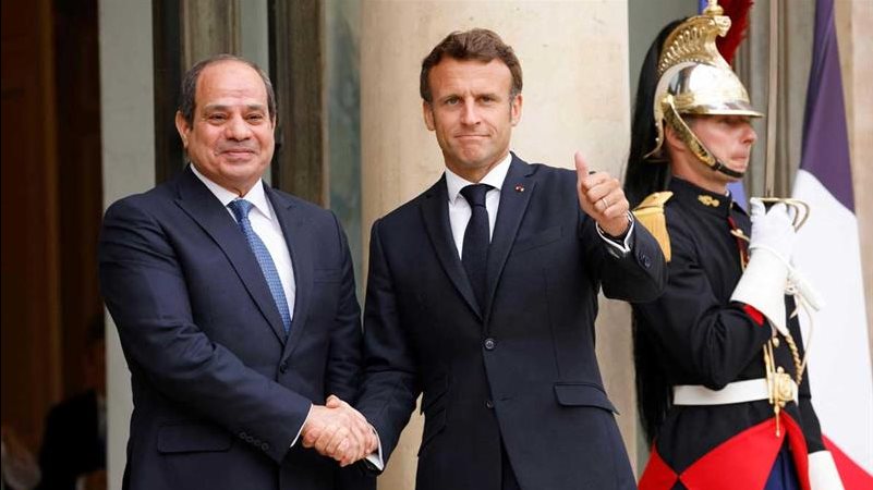 الرئيس السيسي وماركون
