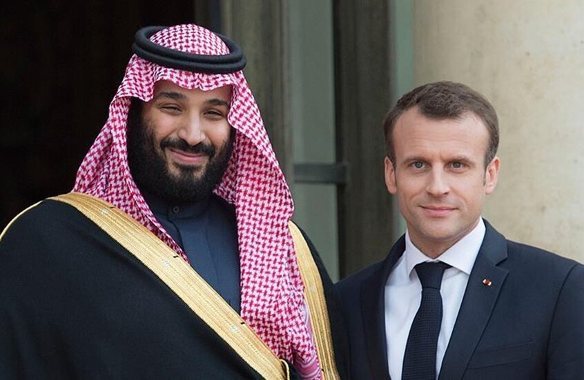 <strong>ولي العهد السعودي الأمير محمد بن سلمان، والرئيس الفرنسي إيمانويل ماكرون</strong>