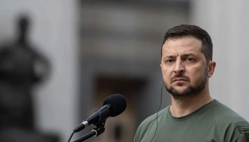 <strong> الرئيس الأوكراني فولوديمير زيلينسكي</strong>