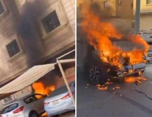 لحظة اشتعال النيران