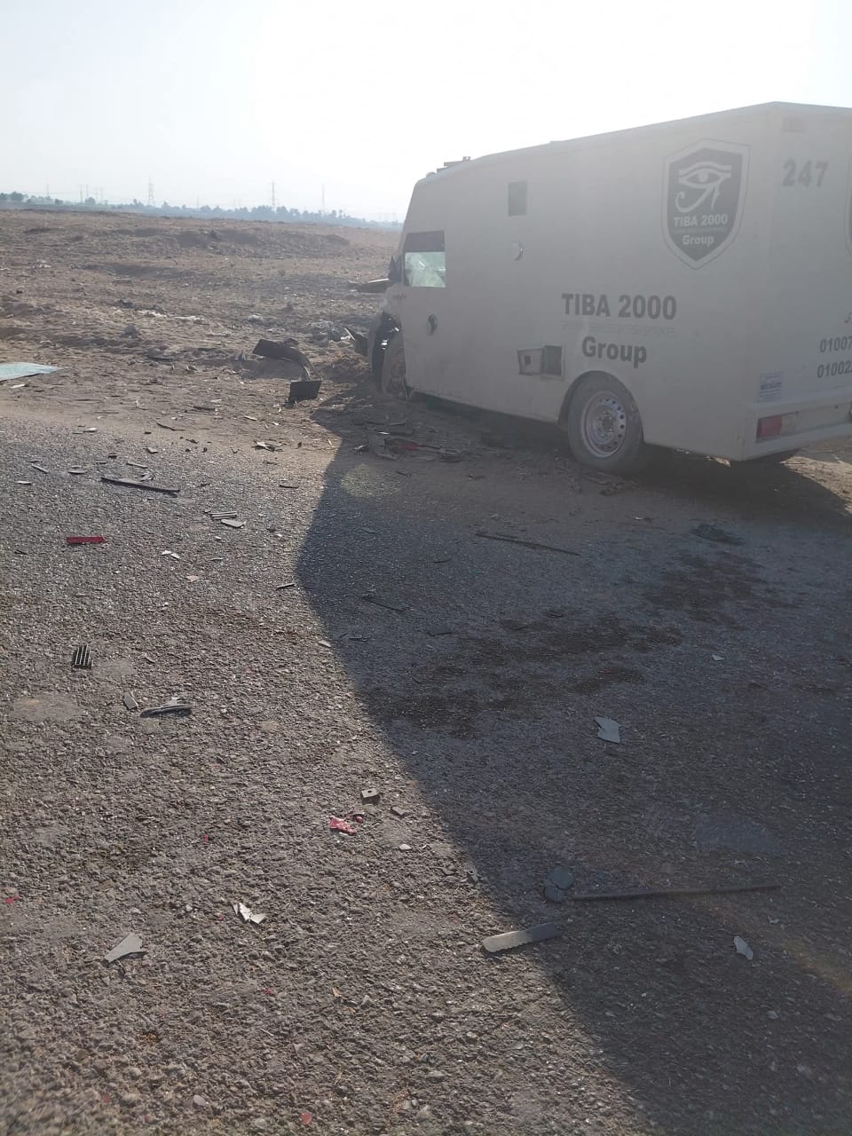 <strong>حادث تصادم سيارة ملاكي ونقل الأموال</strong>