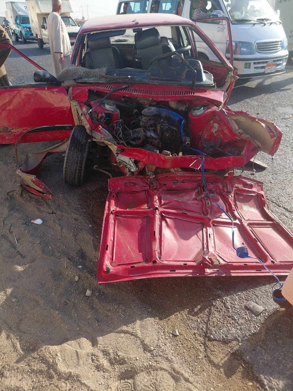 <strong>حادث تصادم سيارة ملاكي ونقل الأموال</strong>