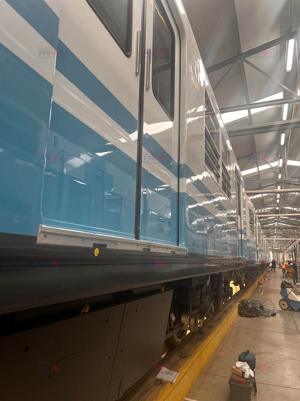 الصور الأولى لاختبار قطار مترو حلوان القديم