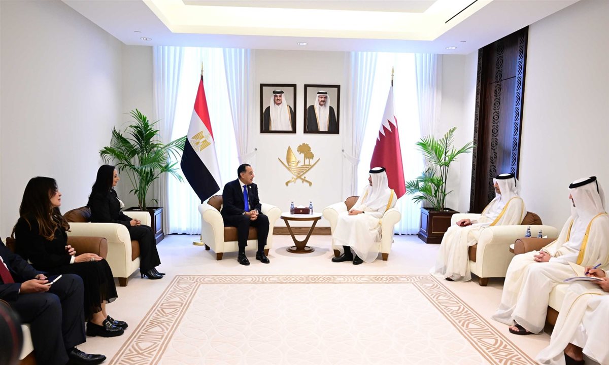 <strong>رئيس وزراء قطر ونظيره المصري</strong>