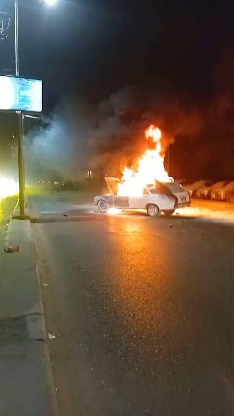 لحظة اشتعال النيران