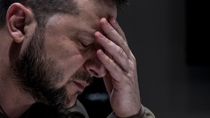 <strong>الرئيس الأوكراني فلاديمير زيلينسكي</strong>