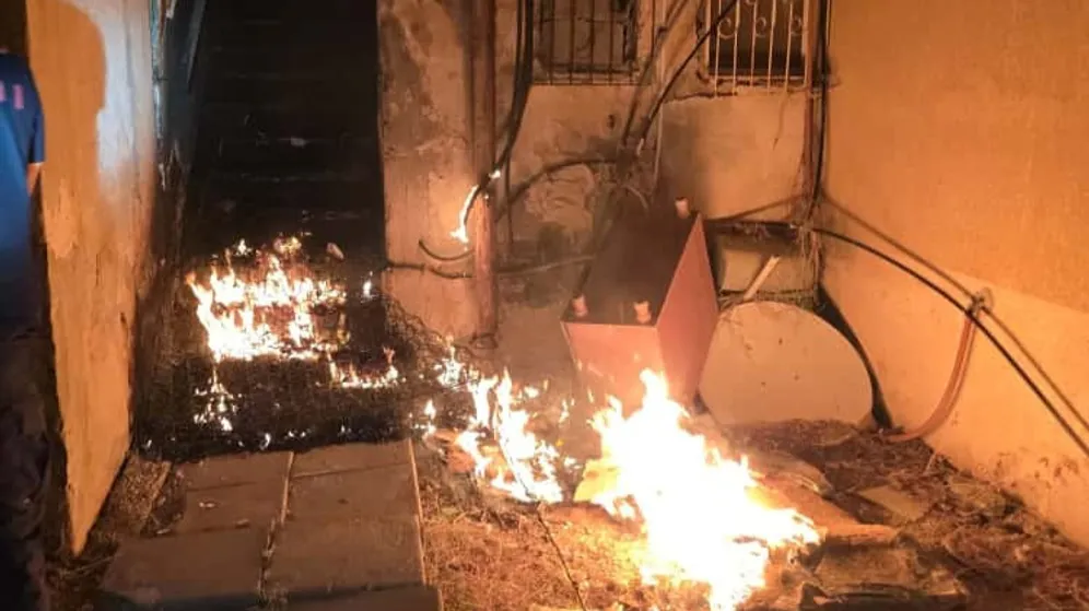 حريق مبان بجنوب إسرائيل