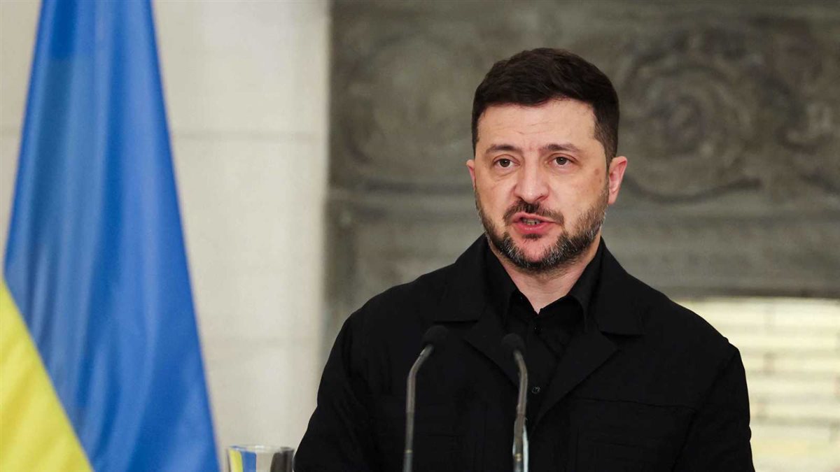<strong>الرئيس الأوكراني، فولوديمير زيلينسكي</strong>