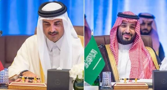 <strong>أمير قطر وولي العهد السعودي</strong>