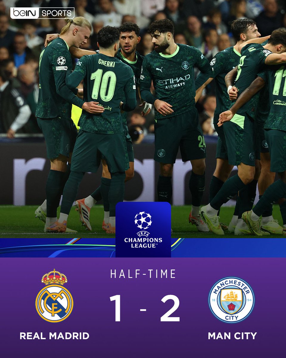 نتيجة وأهداف ريال مدريد ومانشستر سيتي
