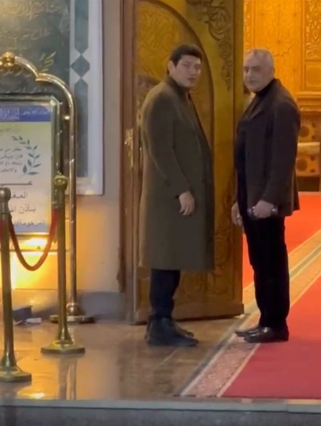 باسم سمرة في عزاء شقيقة عادل إمام