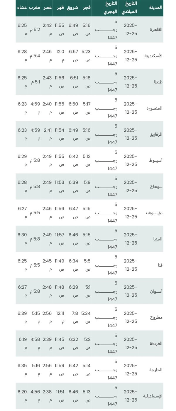 مواقيت الصلاة&nbsp;