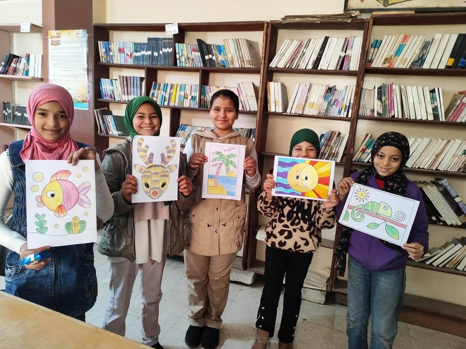 ألوان تبهج القلوب وتحرر طاقة الأطفال ورش رسم وتلوين في مكتبة اللاهون بالفيوم&nbsp;