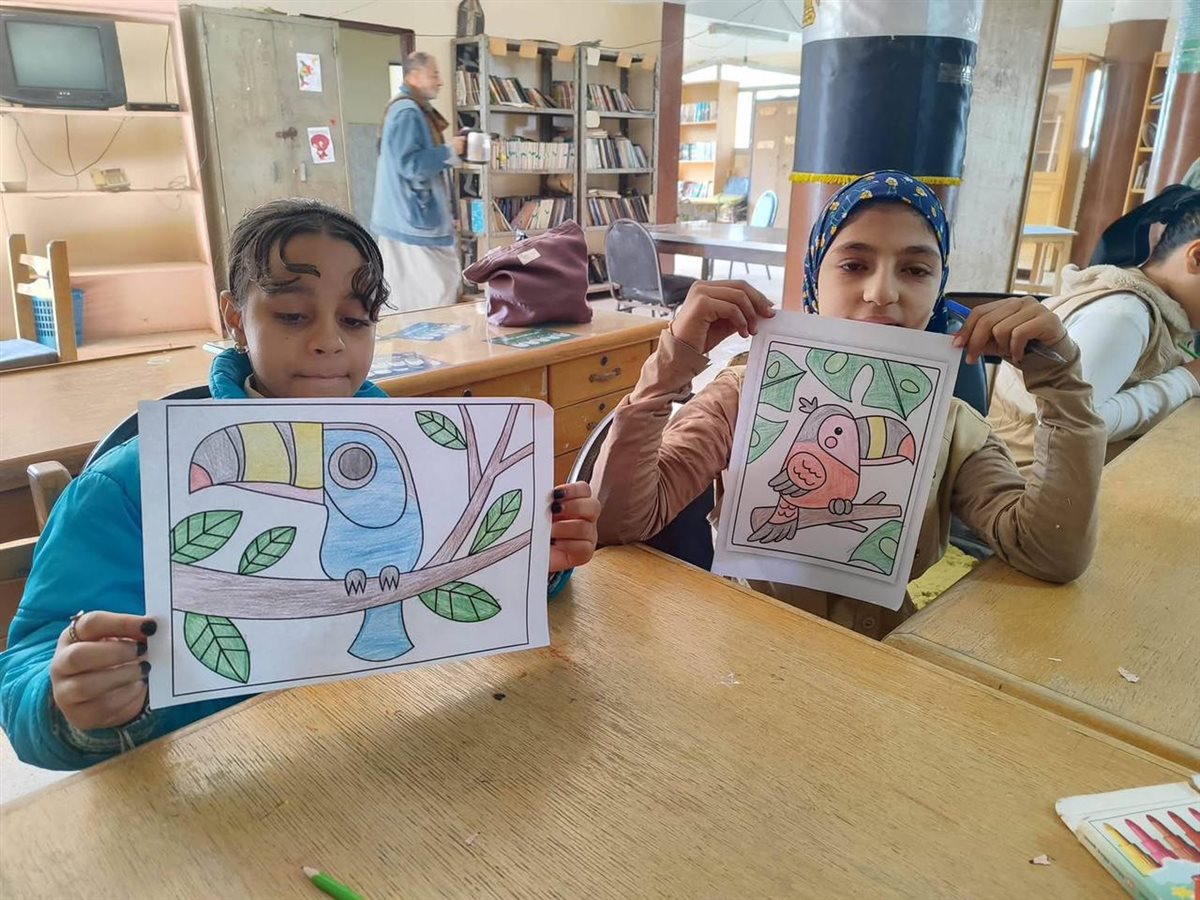 ألوان تبهج القلوب وتحرر طاقة الأطفال ورش رسم وتلوين في مكتبة اللاهون بالفيوم&nbsp;