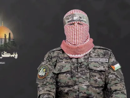 أبو عبيدة المتحدث باسم كتائب القسام، الجناح العسكري لحركة حماس الفلسطينية