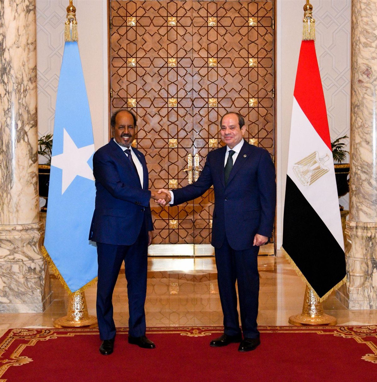 الرئيس السيسي مع نظيره الصومالي<br>