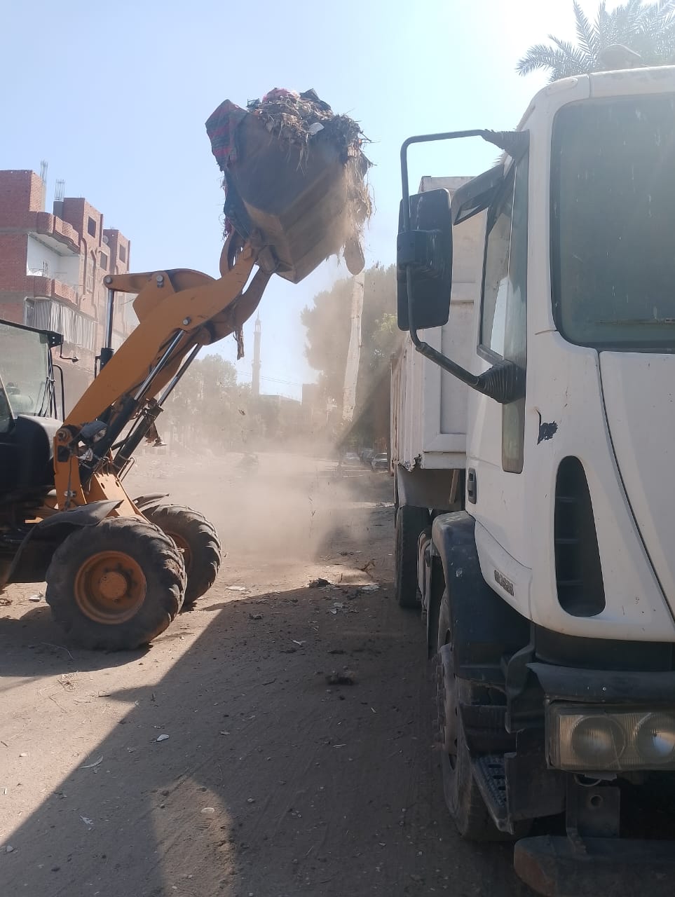 حملات للنظافة العامة ورفع الإشغالات بمركز ومدينة أبشواي