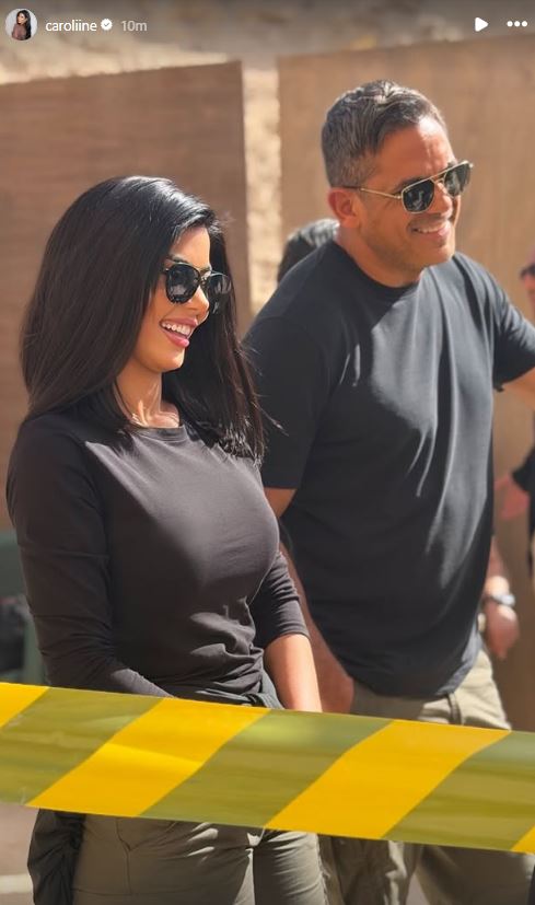أمير كرارة وكارولين عزمي من كواليس مسلسل رأس الأفعى