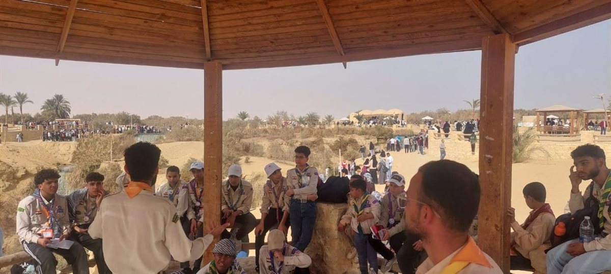 طلائع فتيان الكشافة ينظمون ورش عمل بيئية وتوعوية وسط الطبيعة الخلابة بوادي الريان بالفيوم&nbsp;