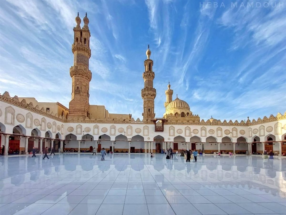 رخام “التاسوس” في صحن الجامع الأزهر&nbsp;