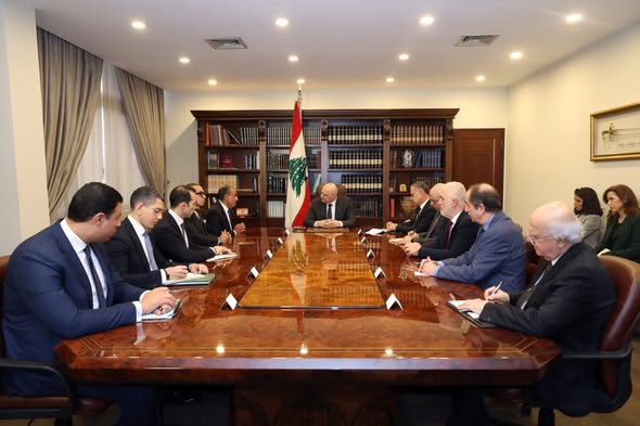 <strong>وزير الخارجية يلتقي رئيس الجمهورية اللبنانية في بيروت وينقل رسالة دعم من القيادة والشعب المصرى</strong>