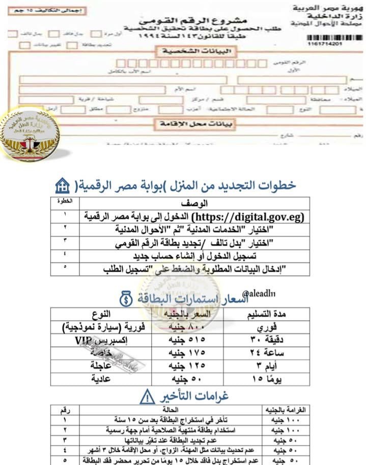 دليلك الكامل لاستخراج وتجديد بطاقة الرقم القومي من المنزل في 2026