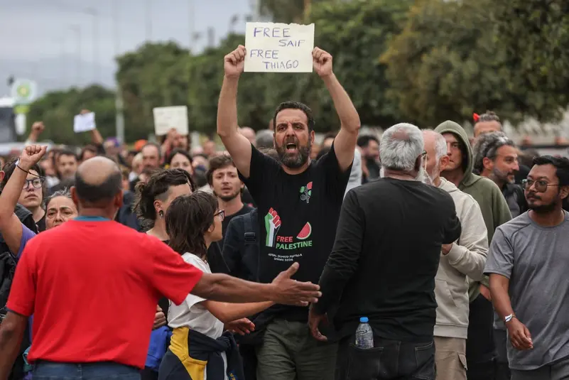 <strong>مظاهرات لدعم أسطول الصمود</strong>