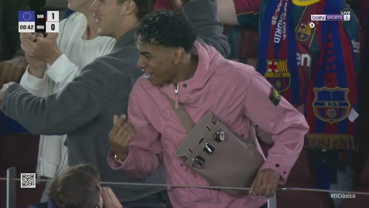 فرحة لامين يامال بهدفي برشلونة في الكلاسيكو