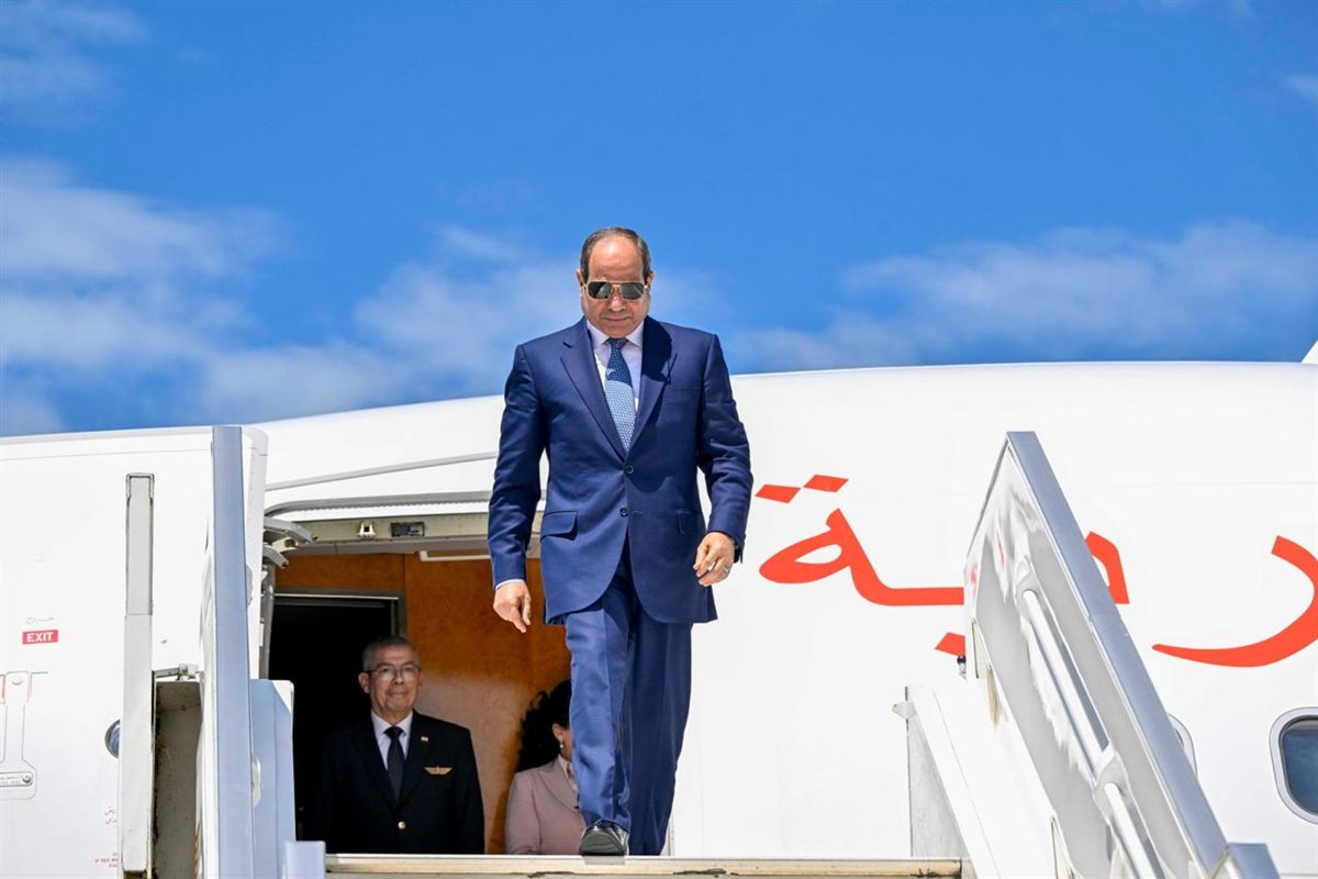 جانب من وصول الرئيس السيسي لأوغندا
