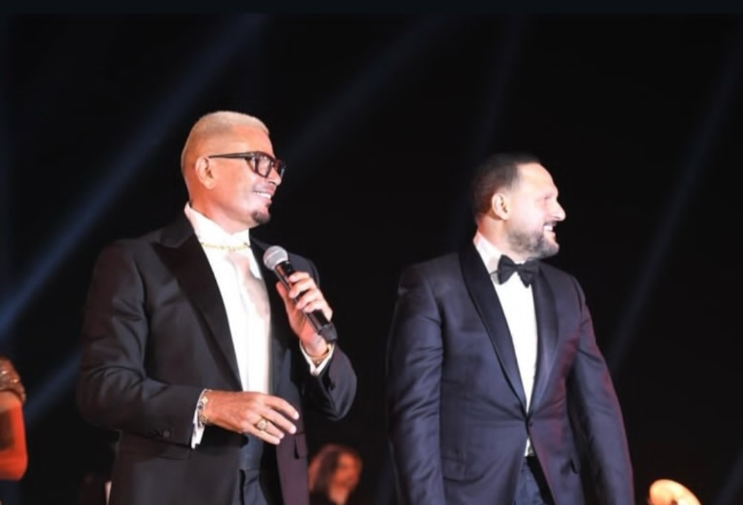 عمرو دياب وعماد زيادة على المسرح