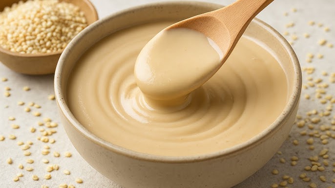 طريقة عمل الطحينة بالسمسم والدقيق